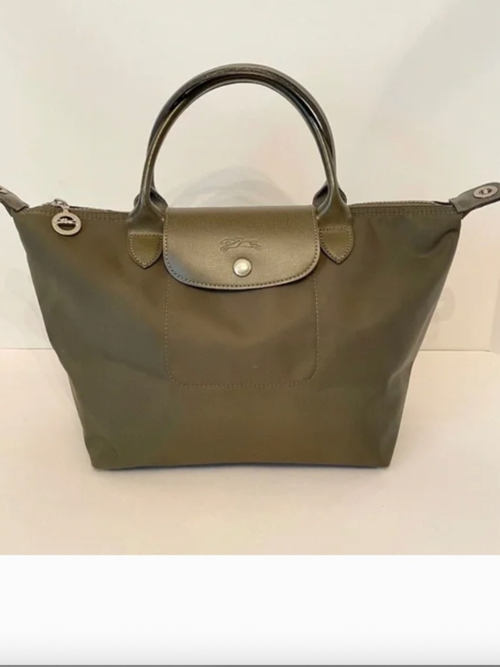 Longchamp Le Pliage NEO Khaki Green small hand tote Bag